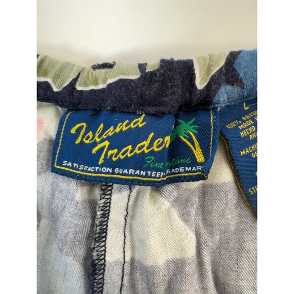 Island Trader Hibiscus Floral Rayon Capri Pant Size Large Vintage - Picture 2 of 16